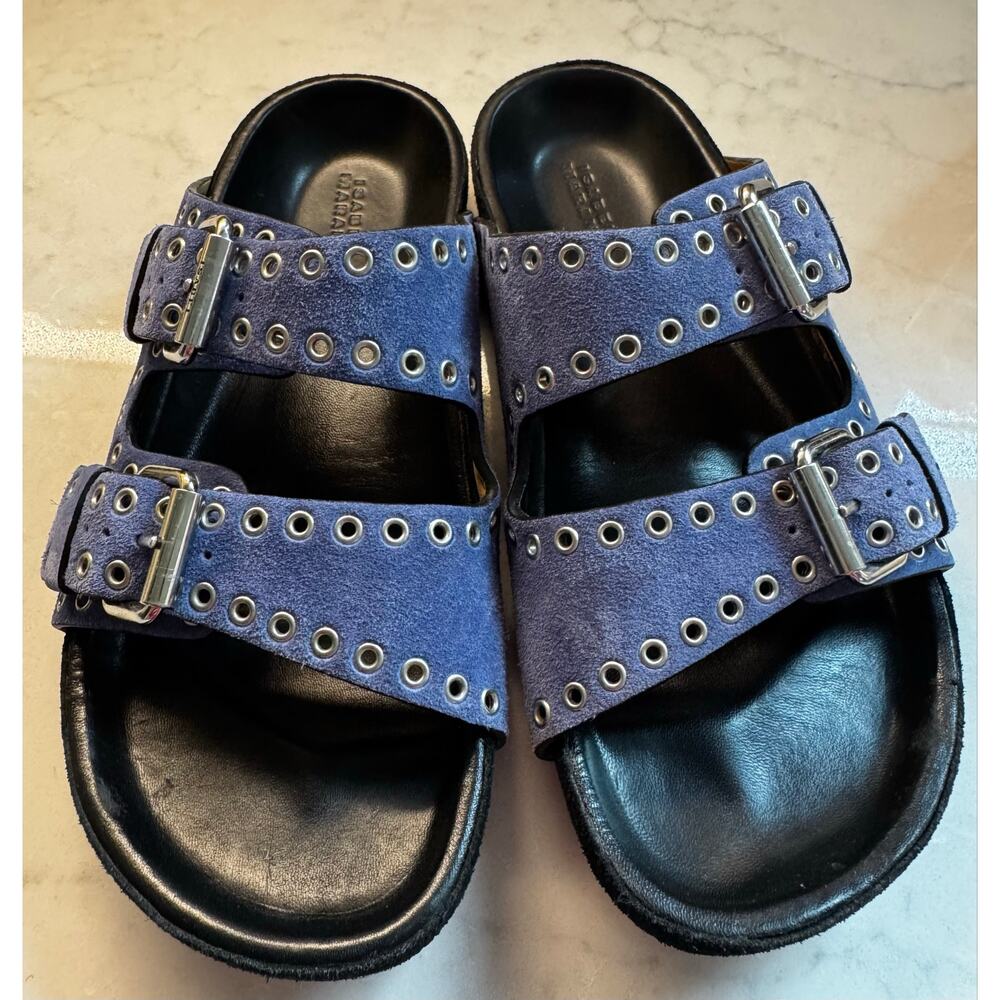 Isabel Marant Lennyo Sandals. Size37/US 7. Periwinkle Suede Grommets